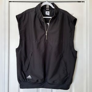 Adidas Sleeveless Zip Vest Men’s XL Black Athletic Golf Activewear Athleisure
